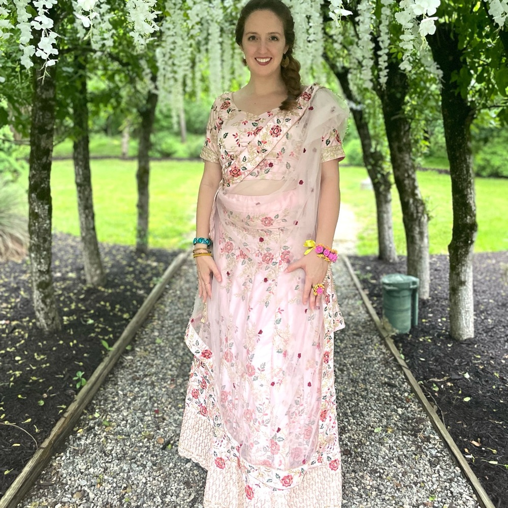 Beautiful pink floral Lehenga